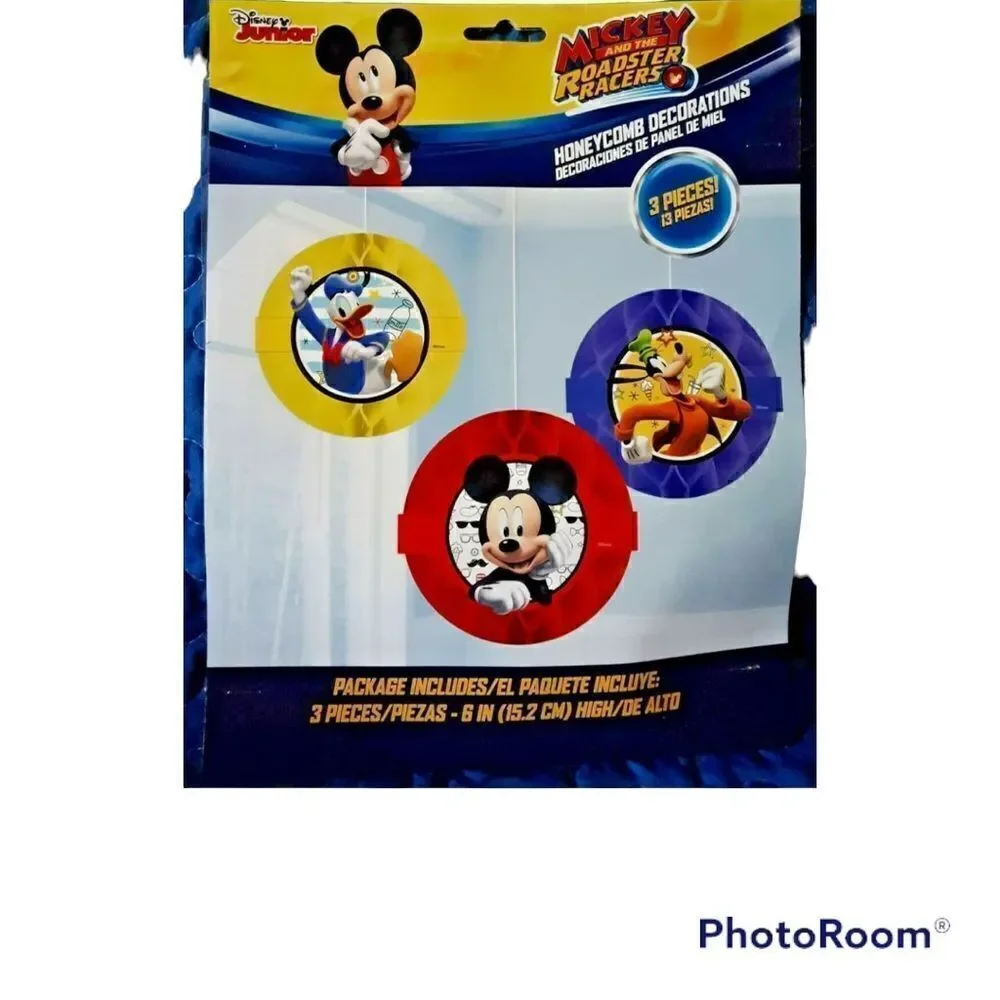 🌼🌼Disney Junior Mickey and the Roadster Racers honeycomb decos  NWT🌼🌼